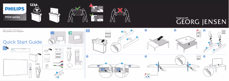 Page n°1 - Guide de démarrage rapide Philips 55PUS9104