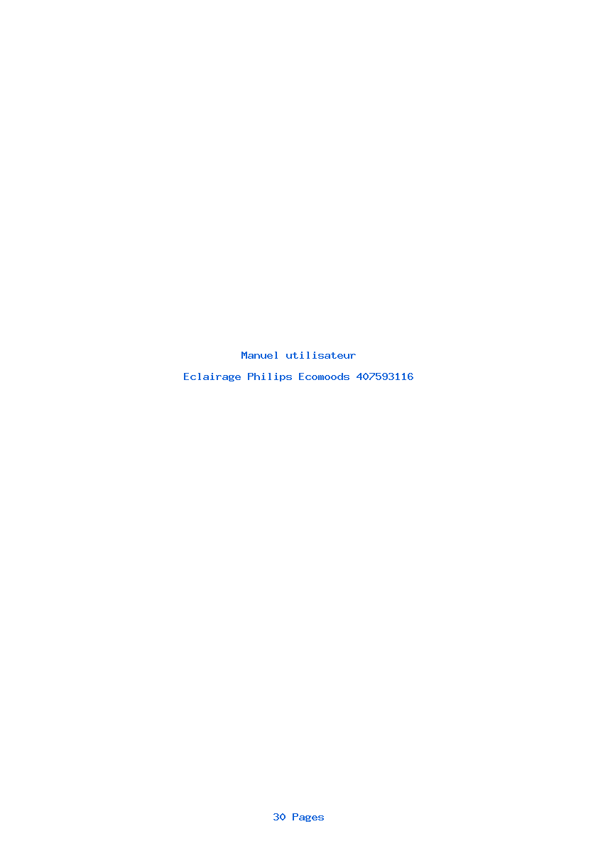 Page 1 de la notice Manuel utilisateur Philips Ecomoods 407593116