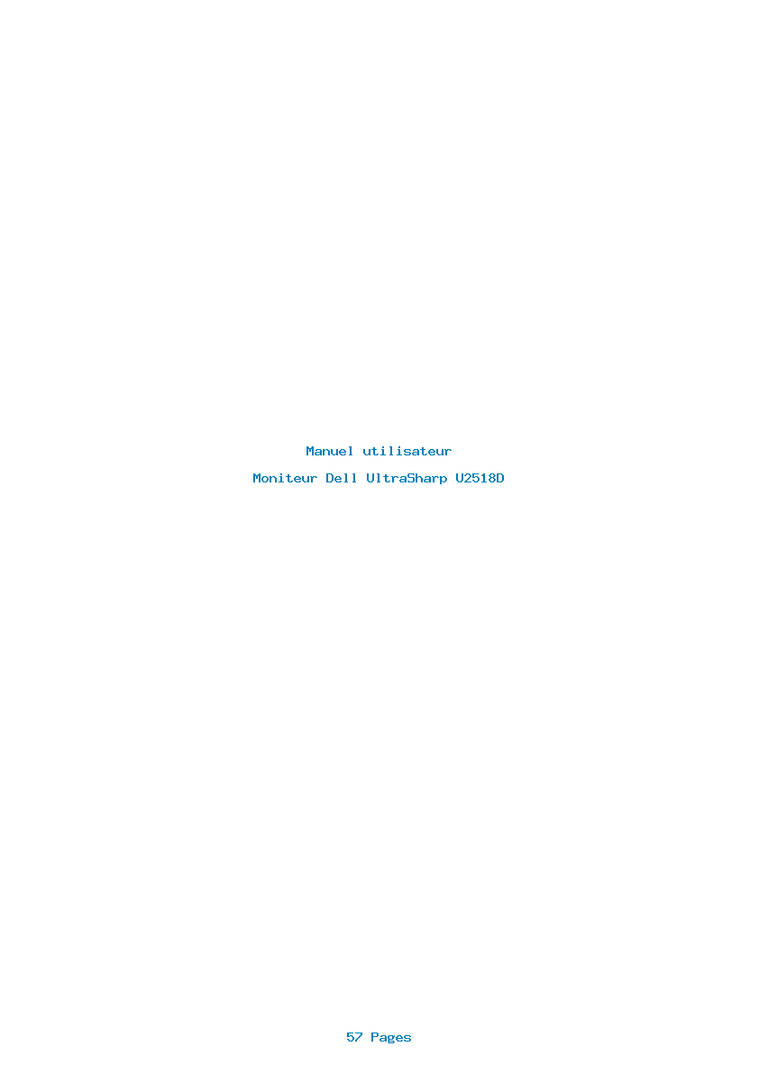 Page 1 de la notice Manuel utilisateur Dell UltraSharp U2518D