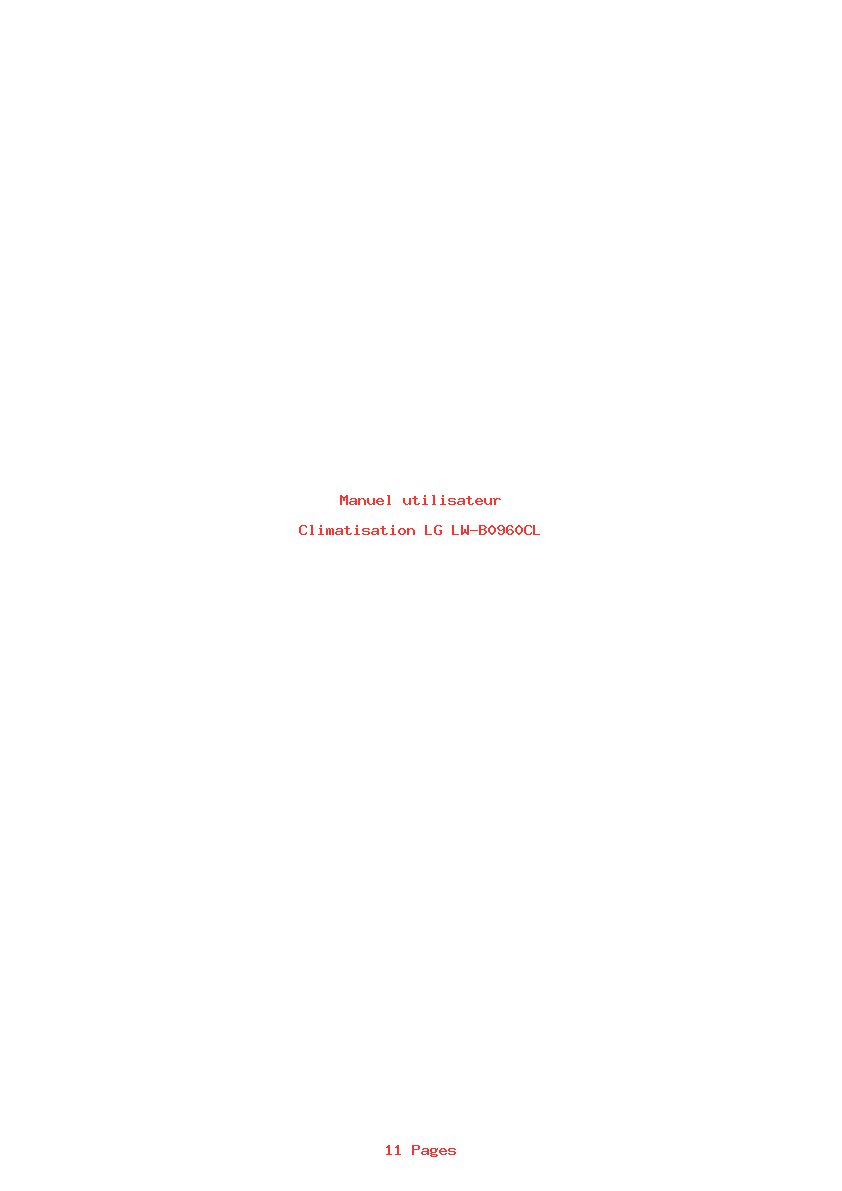 Page 1 de la notice Manuel utilisateur LG LW-B0960CL