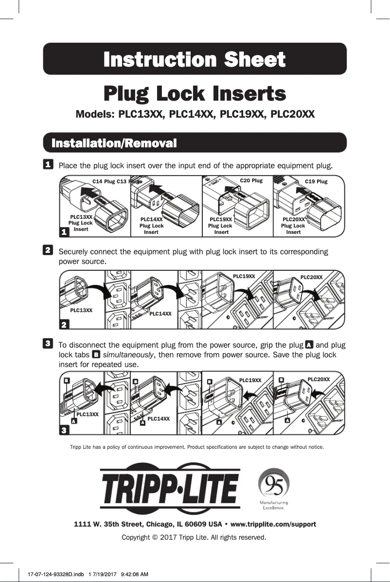 Page 1 of the manual User Manual Tripp Lite PLC19RD