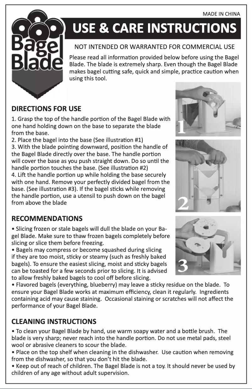 Página 1 del manual Manual de usuario Baker's Mark Bagel Blade