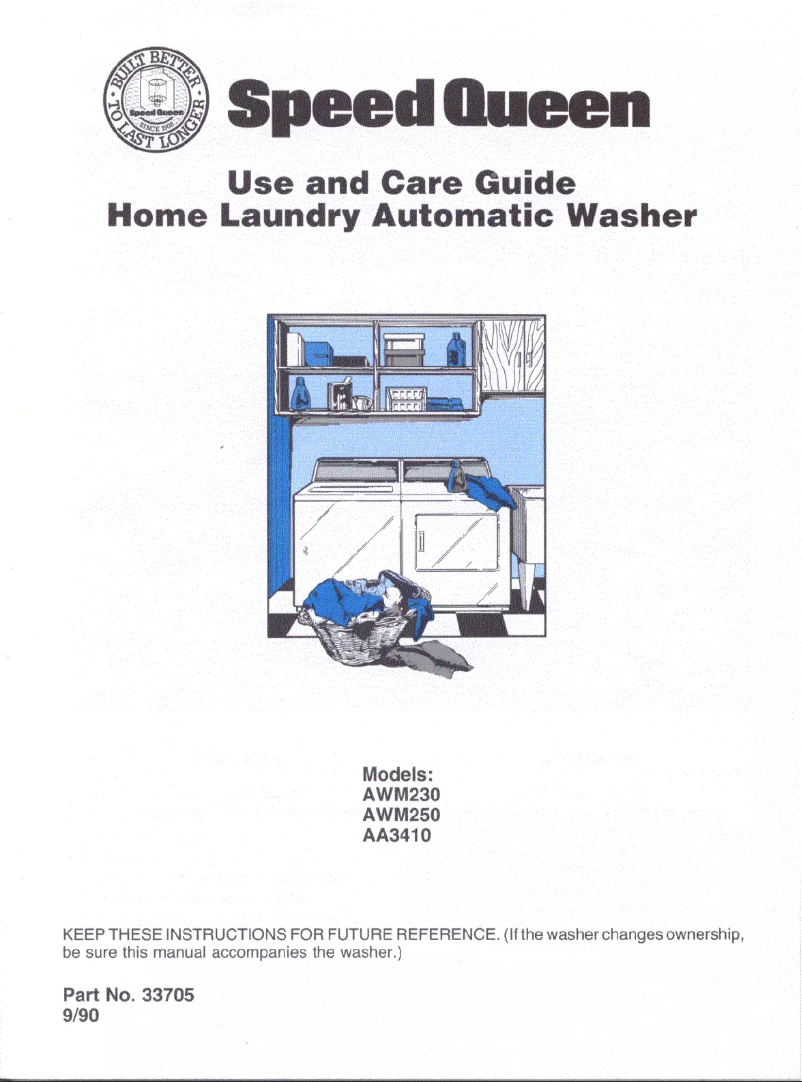 Página 1 del manual Manual de usuario Speed Queen AWM230W