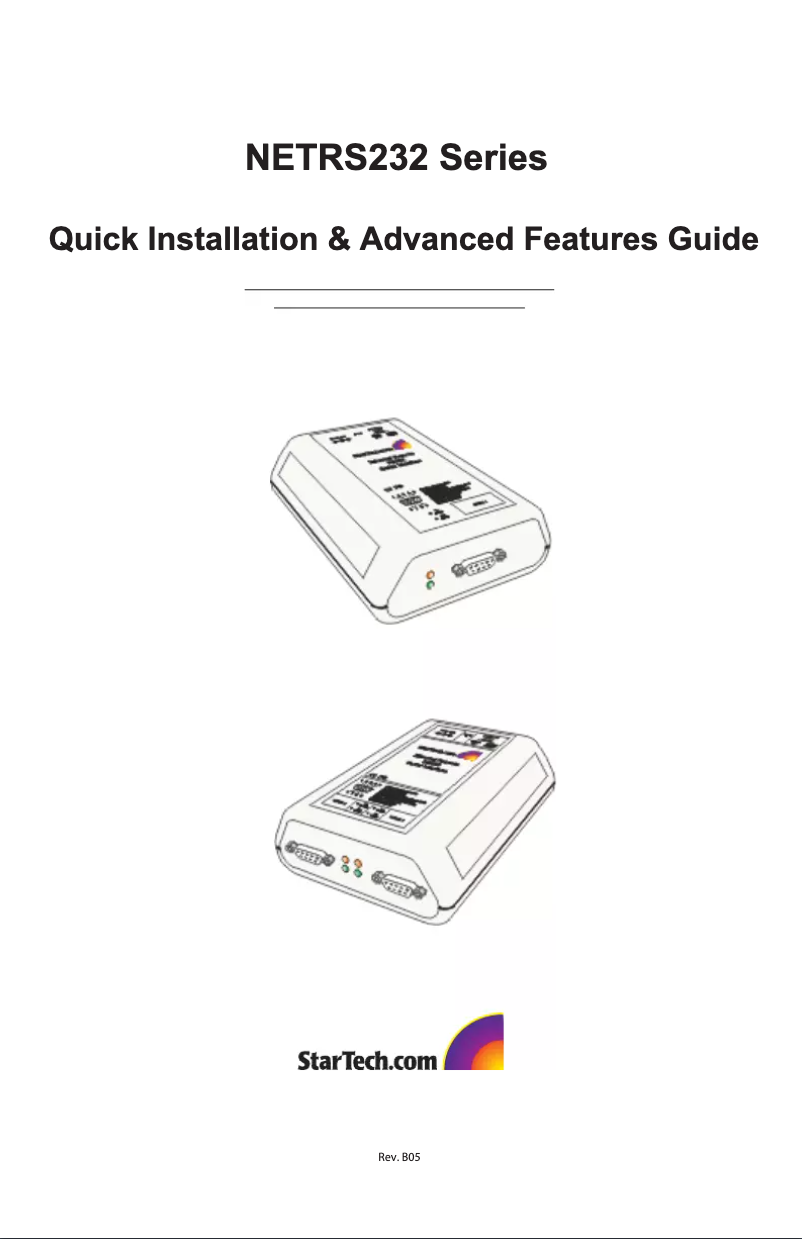 Page 1 de la notice Manuel utilisateur StarTech.com NETRS232_2