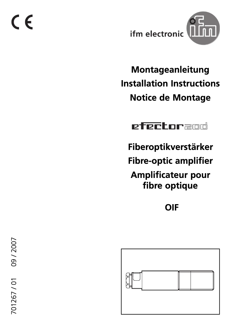 Page 1 de la notice Manuel utilisateur IFM OI0014