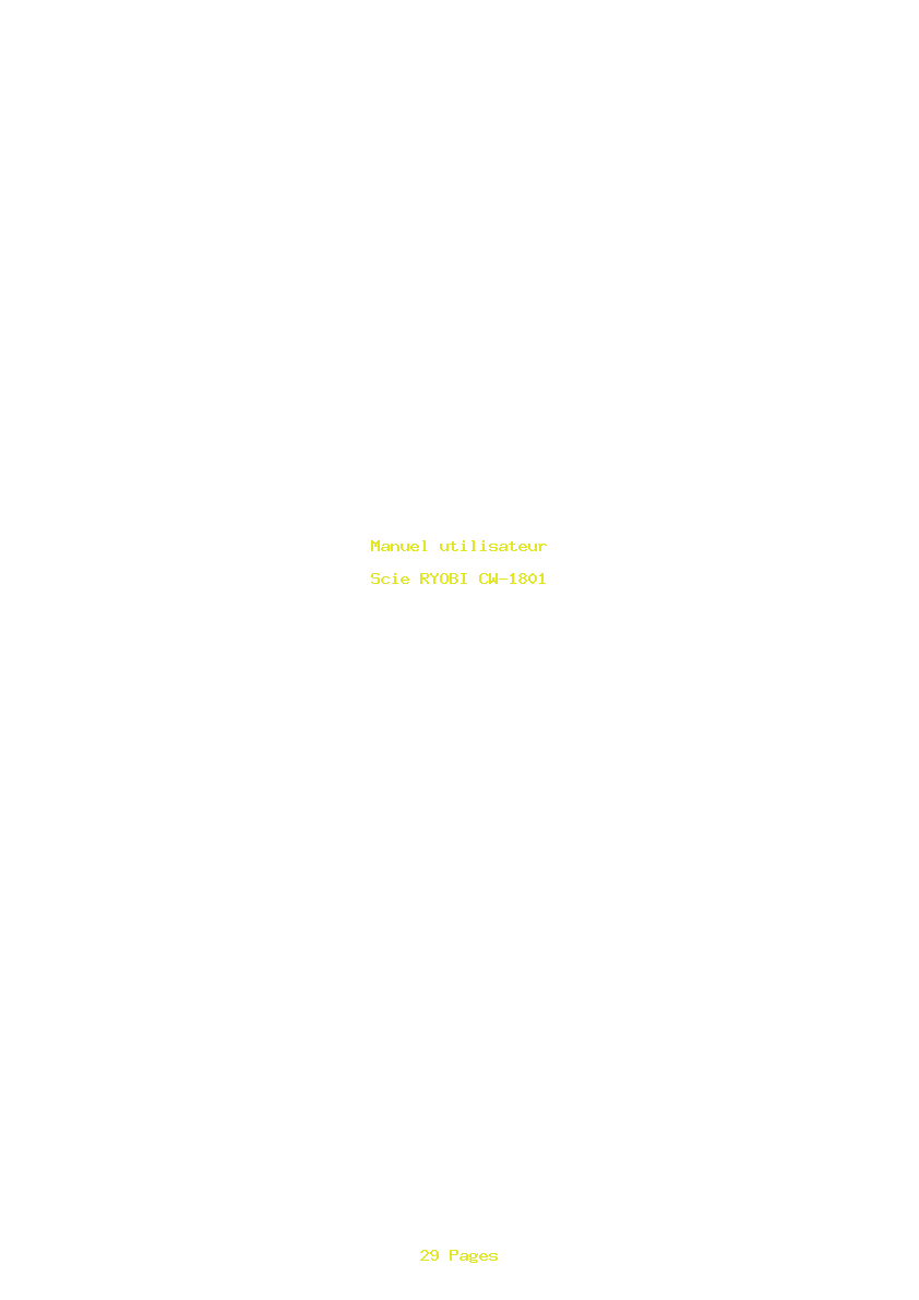 Page 1 de la notice Manuel utilisateur RYOBI CW-1801