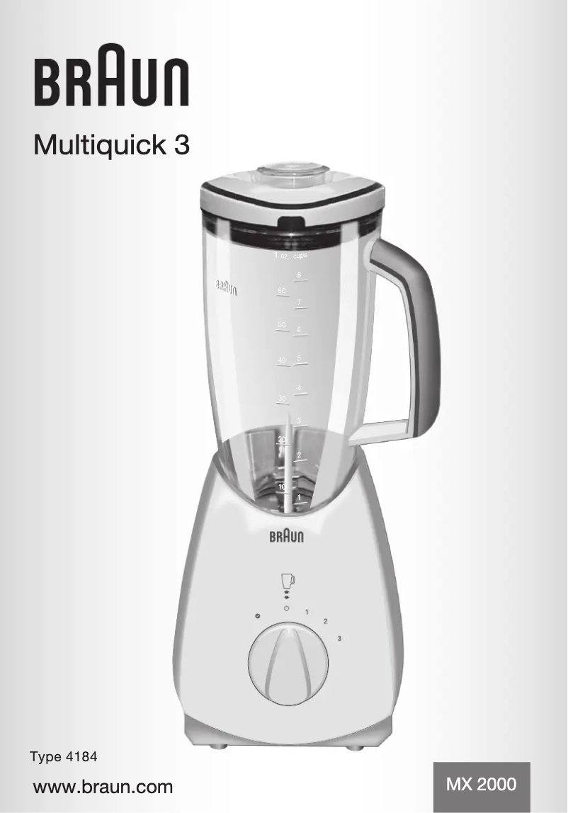 Page 1 de la notice Manuel utilisateur Braun MX 2000 Multiquick 3