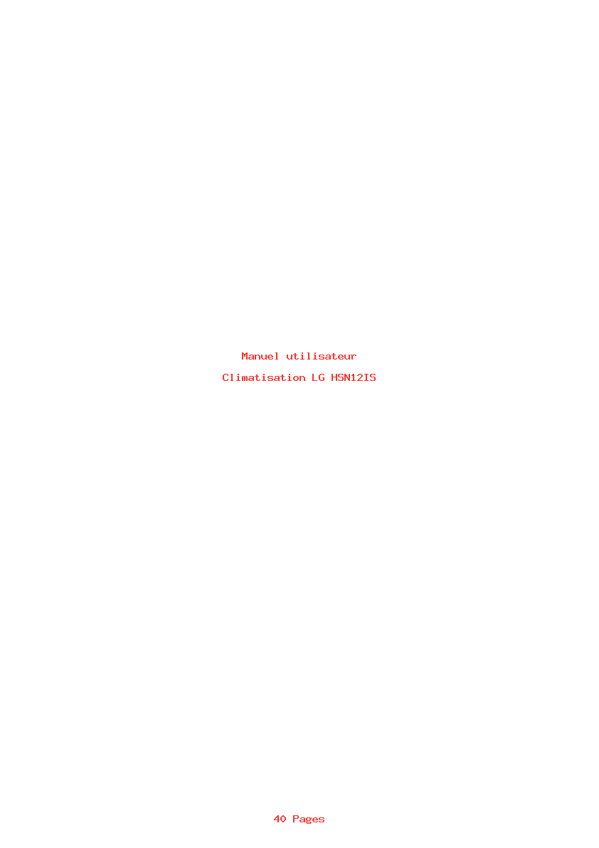 Page 1 de la notice Manuel utilisateur LG HSN12IS