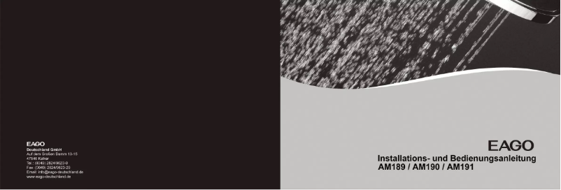 Page 1 of the manual User Manual Eago AM190