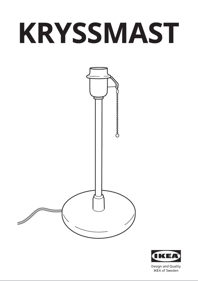 Page 1 de la notice Manuel utilisateur Ikea KRYSSMAST 205.442.94