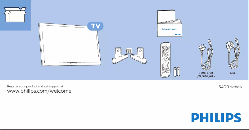 Page n°1 - Guide de démarrage rapide Philips 22PFT5403S