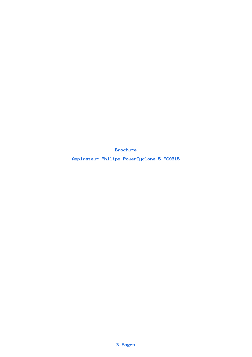 Page 1 de la notice Brochure Philips PowerCyclone 5 FC9515