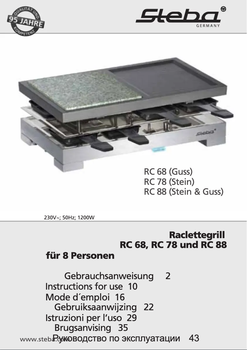 Page 1 de la notice Manuel utilisateur Steba RC 68
