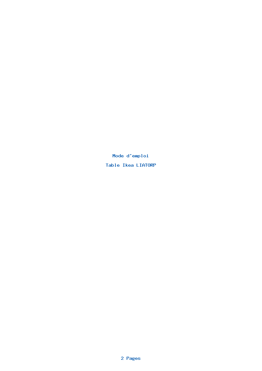 Page 1 de la notice Mode d'emploi Ikea LIATORP