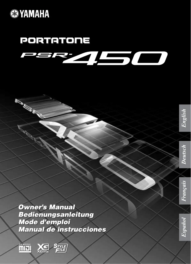 Page 1 de la notice Manuel utilisateur Yamaha Portatone PSR-450