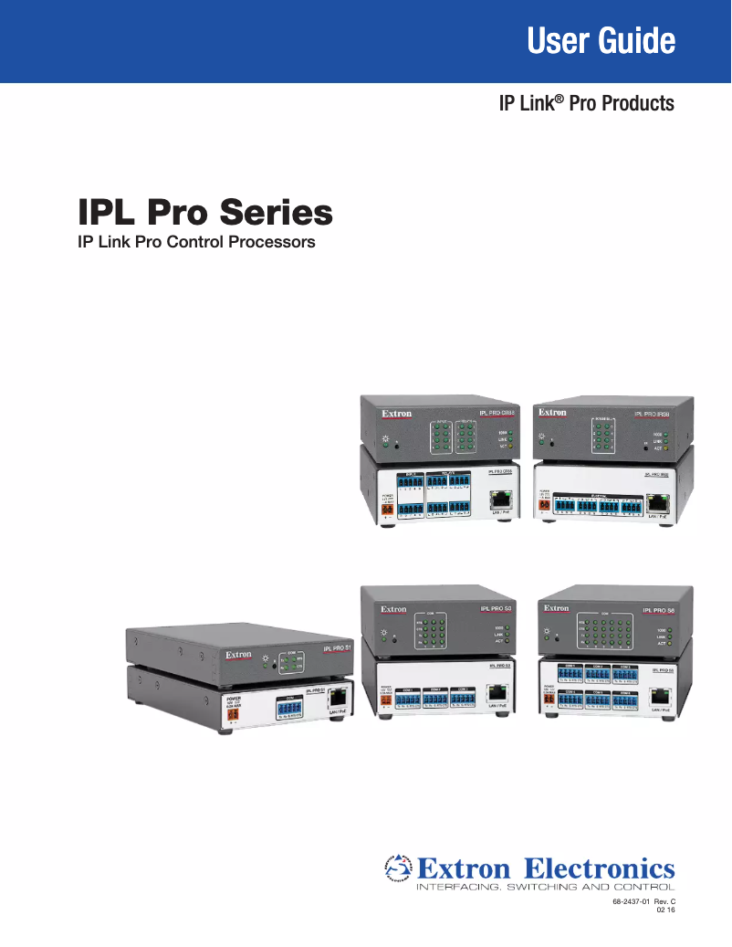 Page 1 of the manual User Manual Extron IPL Pro S3