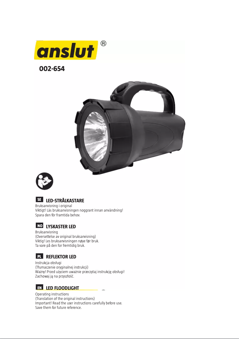 Page 1 de la notice Manuel utilisateur Anslut 002-654