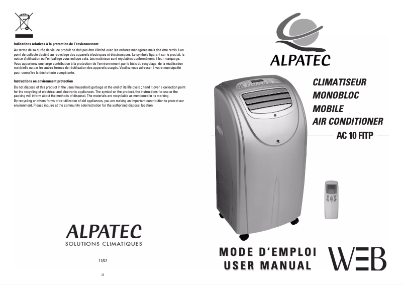 Página 1 del manual Manual de usuario Alpatec AC 10 FITP