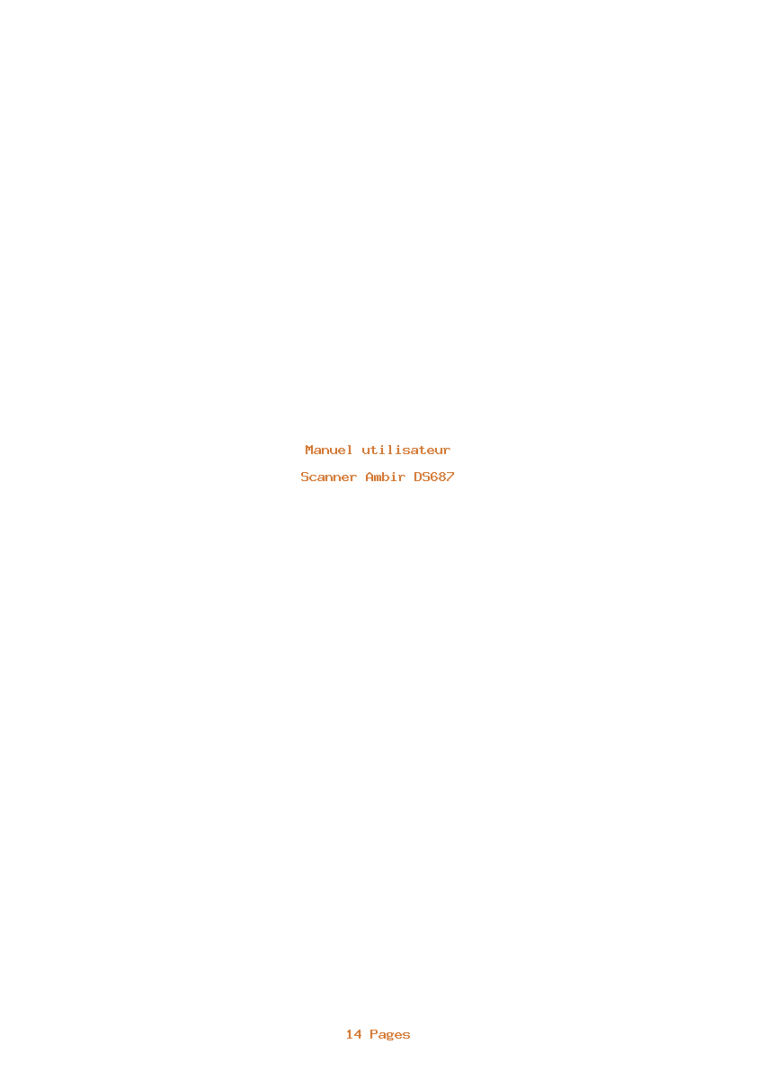 Page 1 de la notice Manuel utilisateur Ambir DS687