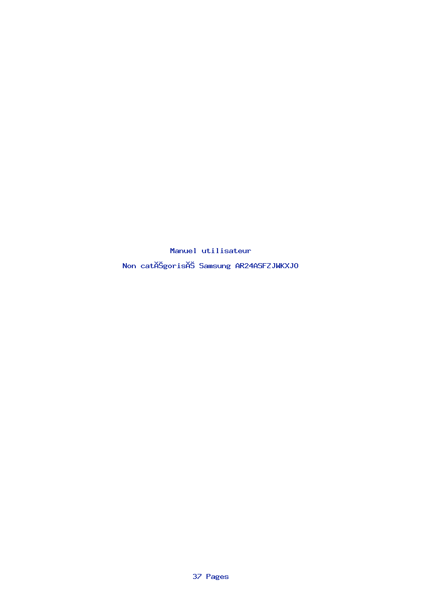 Page 1 de la notice Manuel utilisateur Samsung AR24ASFZJWKXJO
