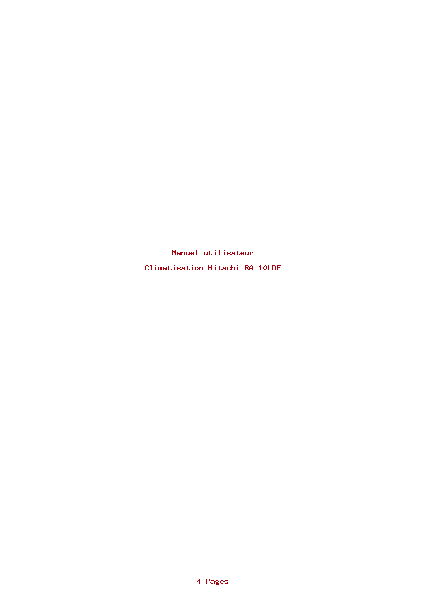 Page 1 de la notice Manuel utilisateur Hitachi RA-10LDF