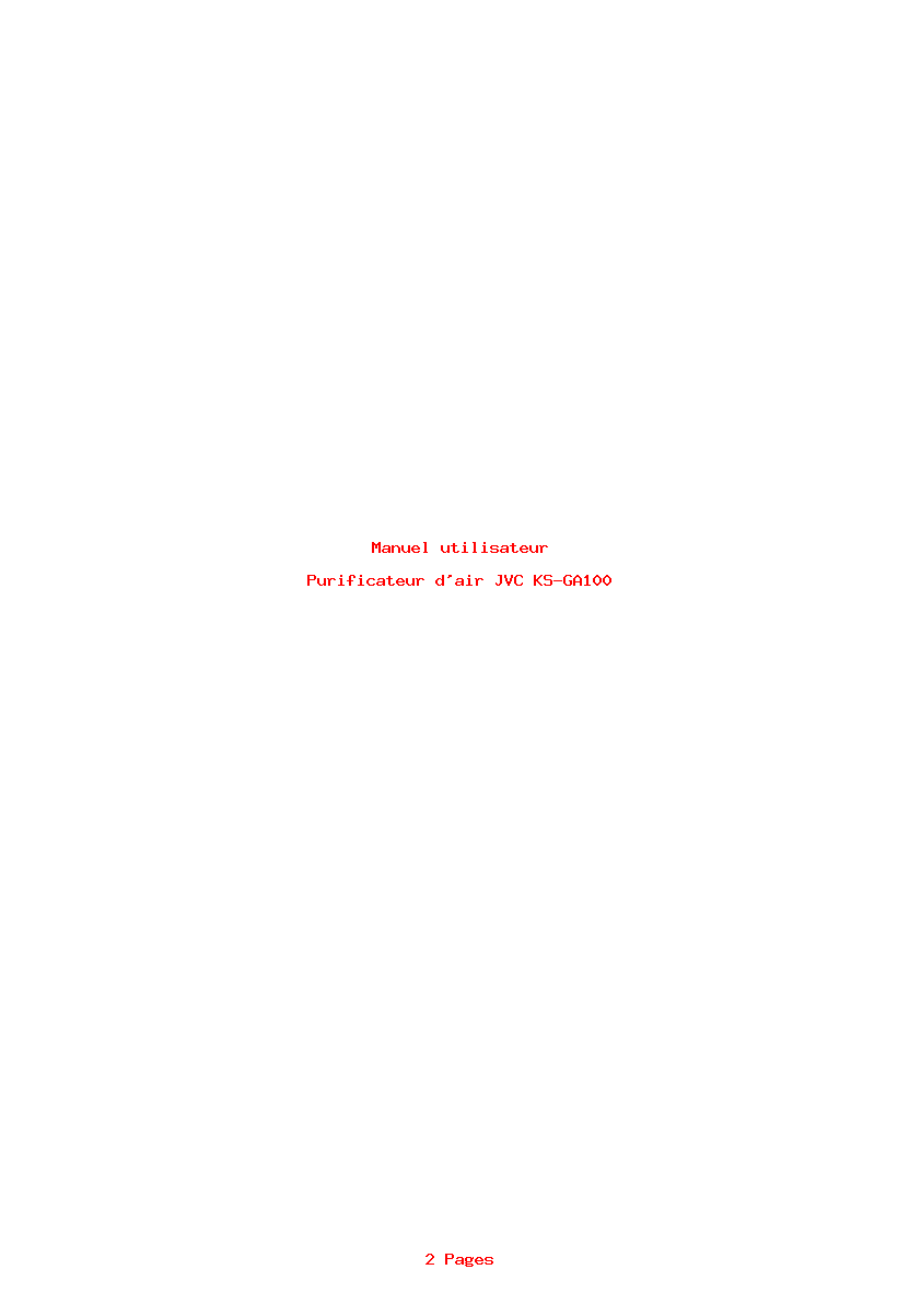 Page 1 de la notice Manuel utilisateur JVC KS-GA100