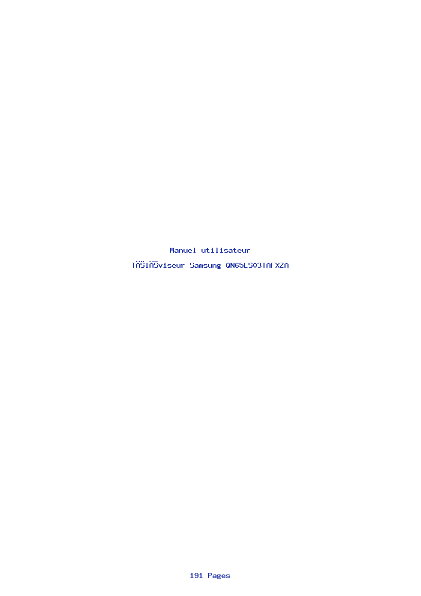Page 1 de la notice Manuel utilisateur Samsung QN65LS03TAFXZA