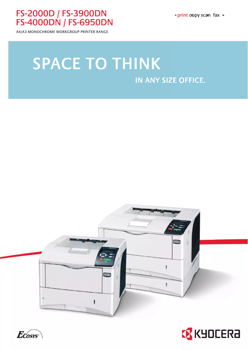 Page 1 de la notice Brochure Kyocera ECOSYS FS-4000DN