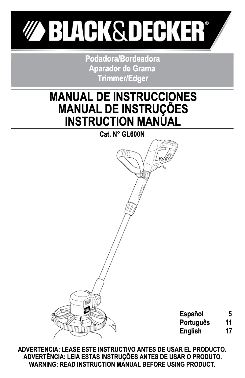 Page 1 de la notice Manuel utilisateur Black & Decker GL600N