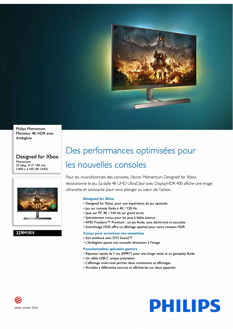 Page n°1 - Fiche technique Philips 329M1RV