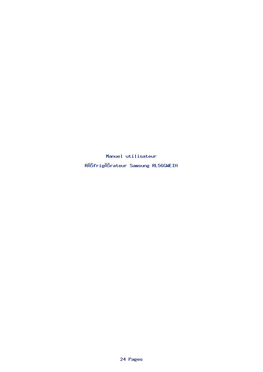 Page 1 de la notice Manuel utilisateur Samsung RL56GWEIH