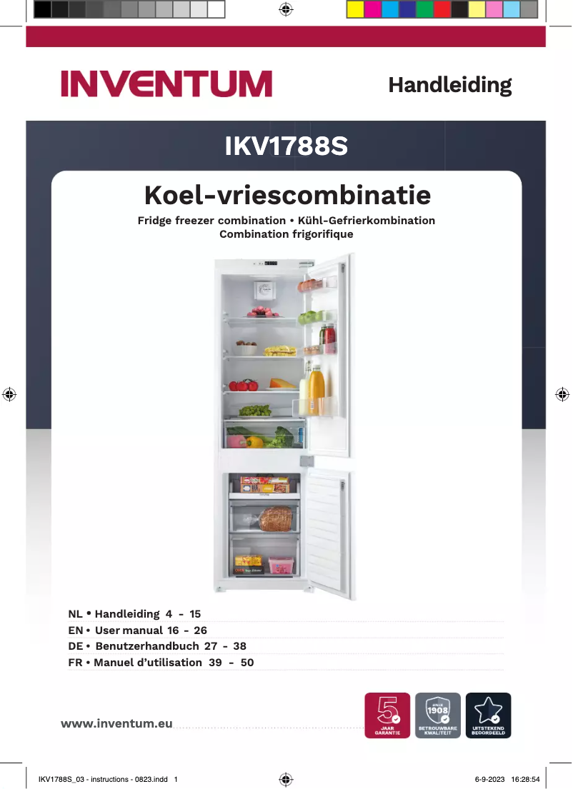 Page 1 de la notice Manuel utilisateur Inventum IKV1788S