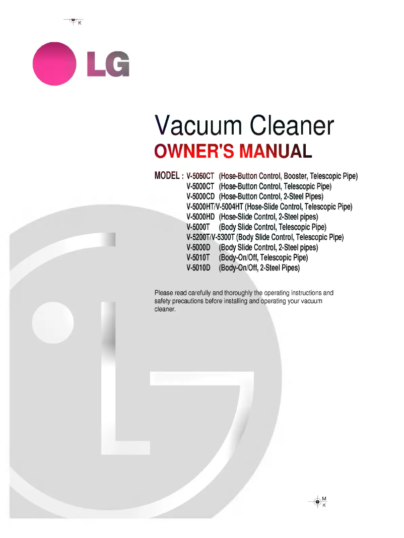 Page 1 de la notice Manuel utilisateur LG V-5000T