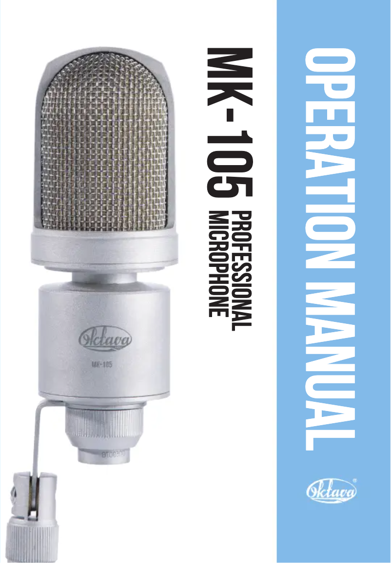 Page 1 de la notice Manuel utilisateur Oktava MK-105