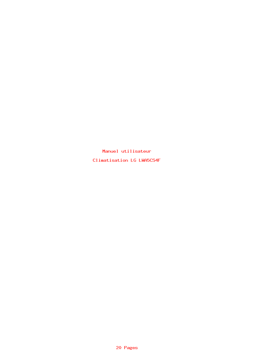 Page 1 de la notice Manuel utilisateur LG LWA5CS4F