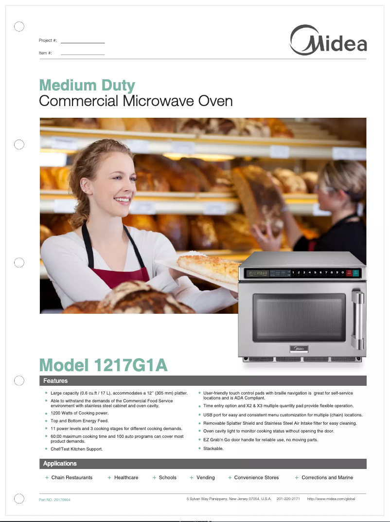 Page 1 of the manual User Manual Midea 1217G1A