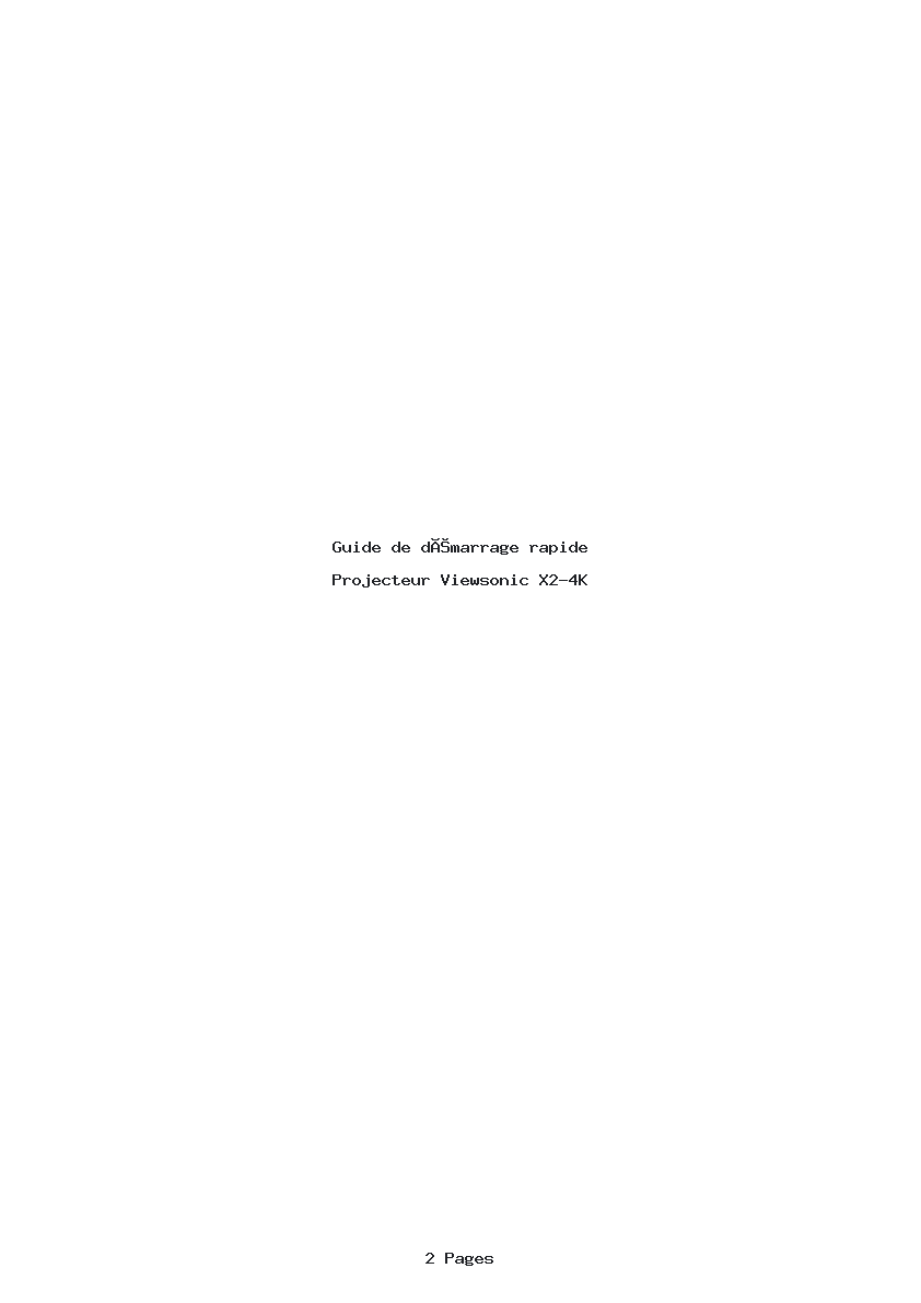 Image de la première page du manuel de l'appareil X2-4K