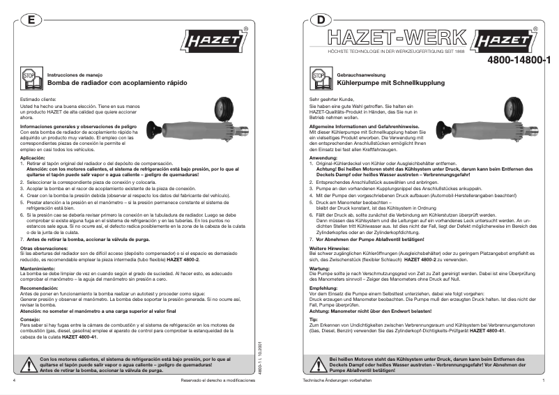 Page 1 de la notice Manuel utilisateur Hazet 4800-1