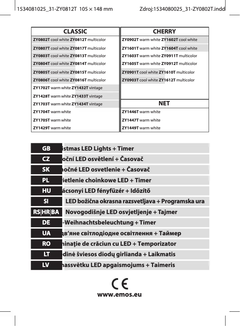 Page 1 de la notice Manuel utilisateur Emos ZY0812T