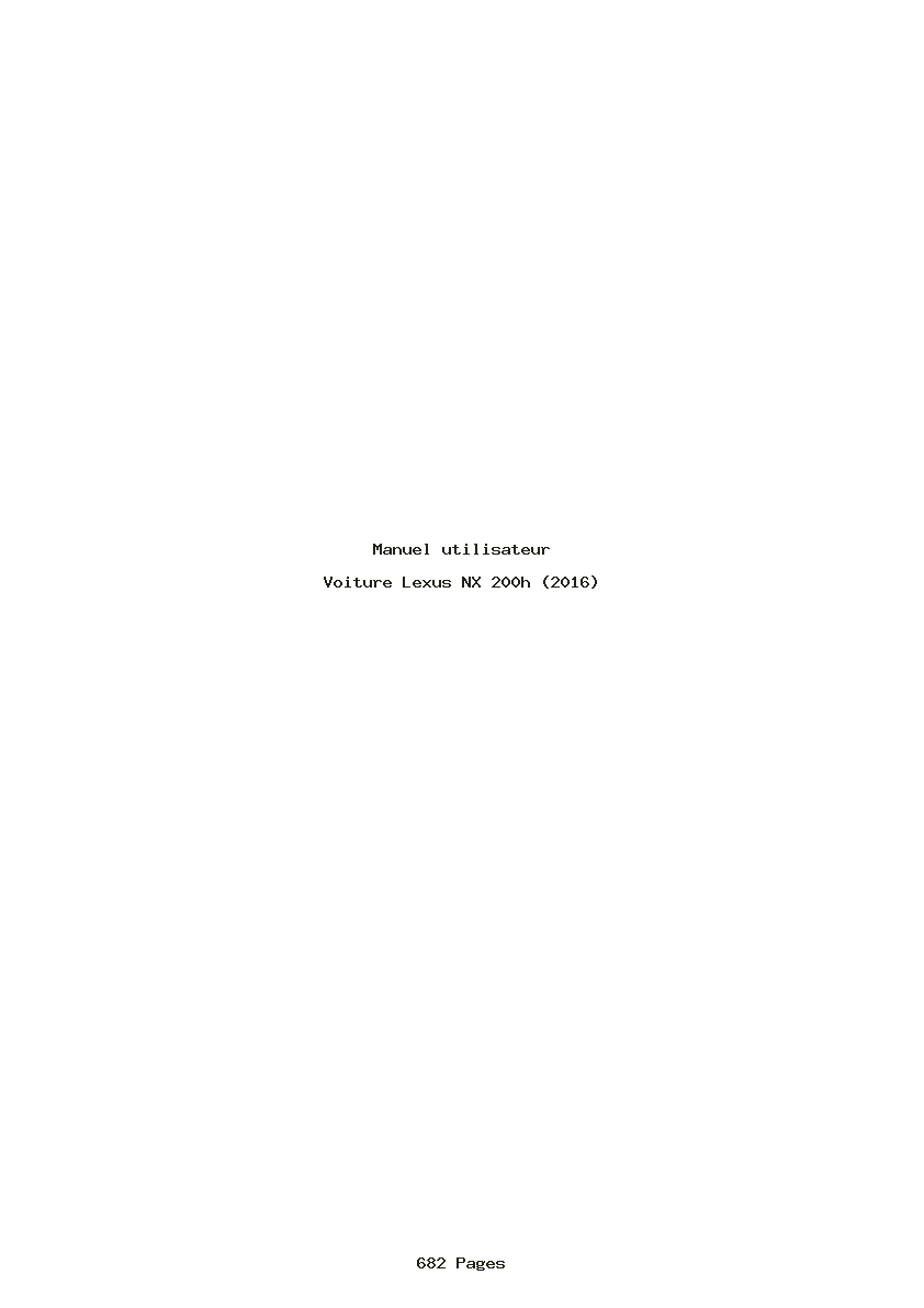 Page 1 de la notice Manuel utilisateur Lexus NX 200h (2016)