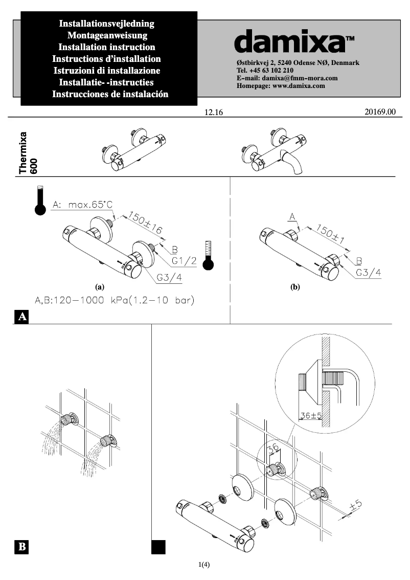 Page 1 de la notice Manuel utilisateur Damixa 5796030