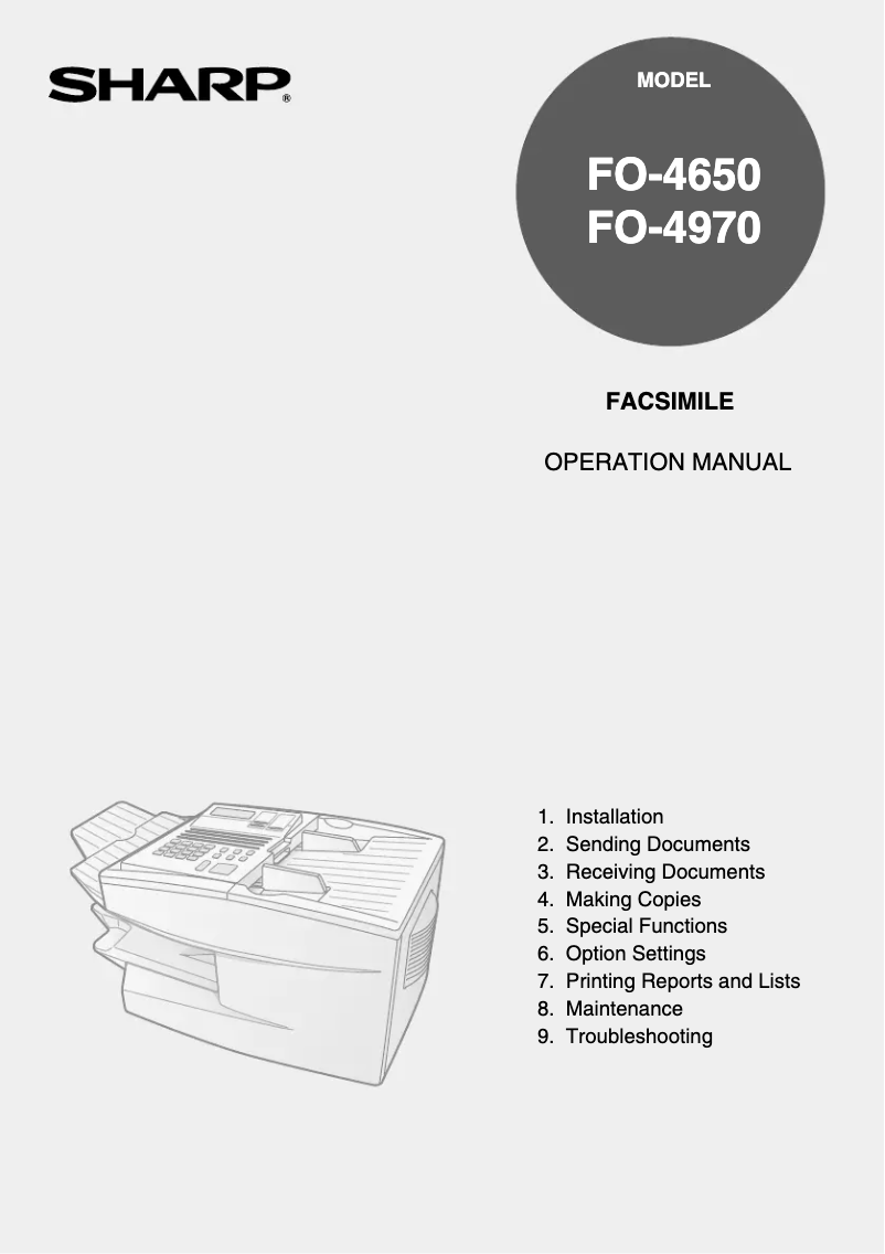 Página 1 del manual Manual de usuario Sharp FO-4650