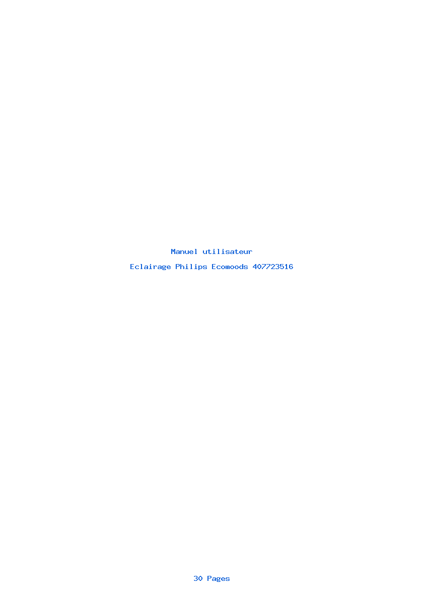 Page 1 de la notice Manuel utilisateur Philips Ecomoods 407723516