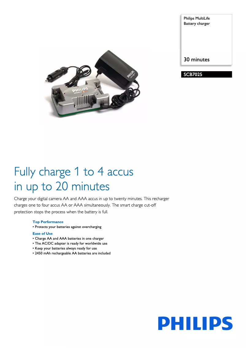 Página 1 del manual Folleto Philips MultiLife SCB7025