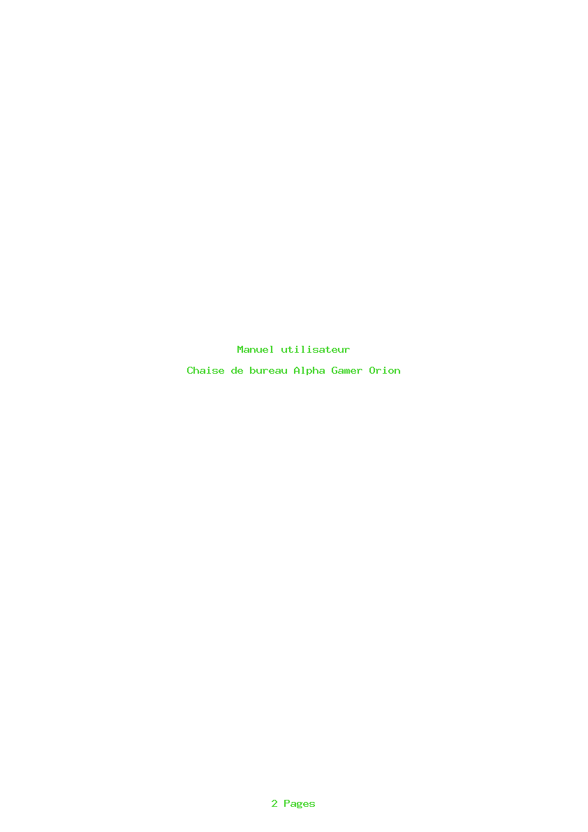 Page 1 de la notice Manuel utilisateur Alpha Gamer Orion