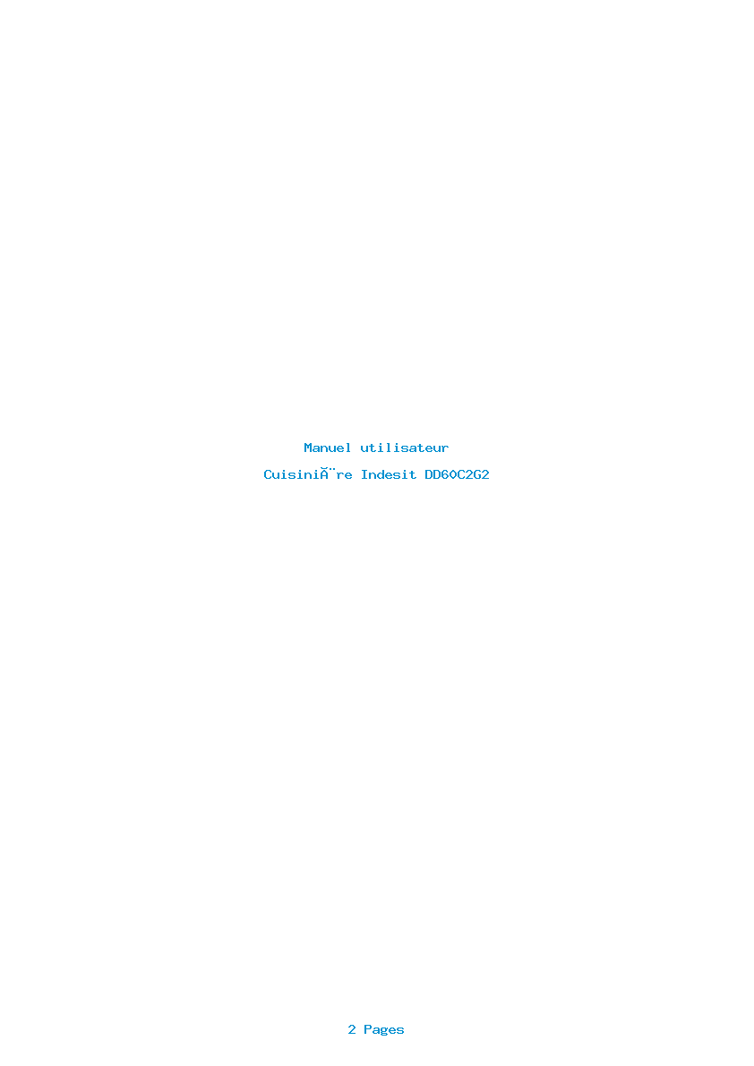 Page 1 de la notice Manuel utilisateur Indesit DD60C2G2
