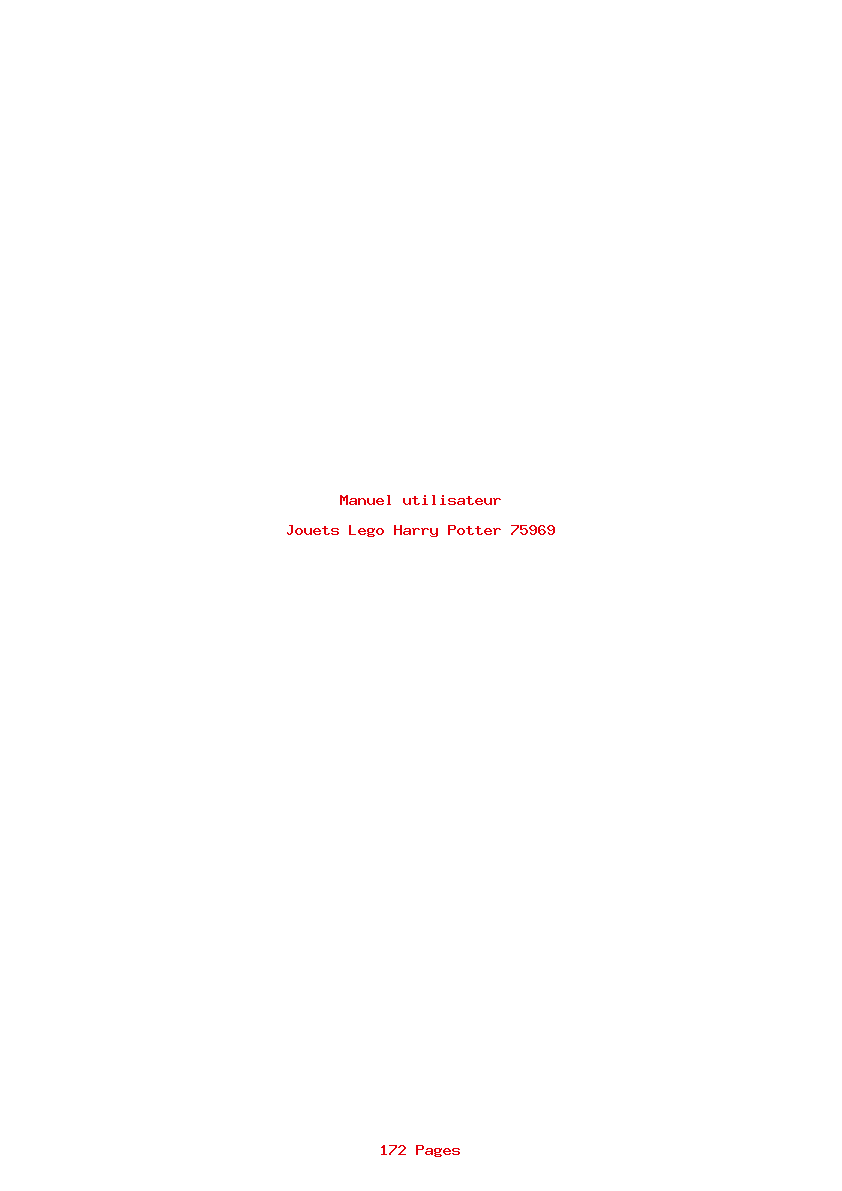 Page 1 de la notice Manuel utilisateur Lego Harry Potter 75969
