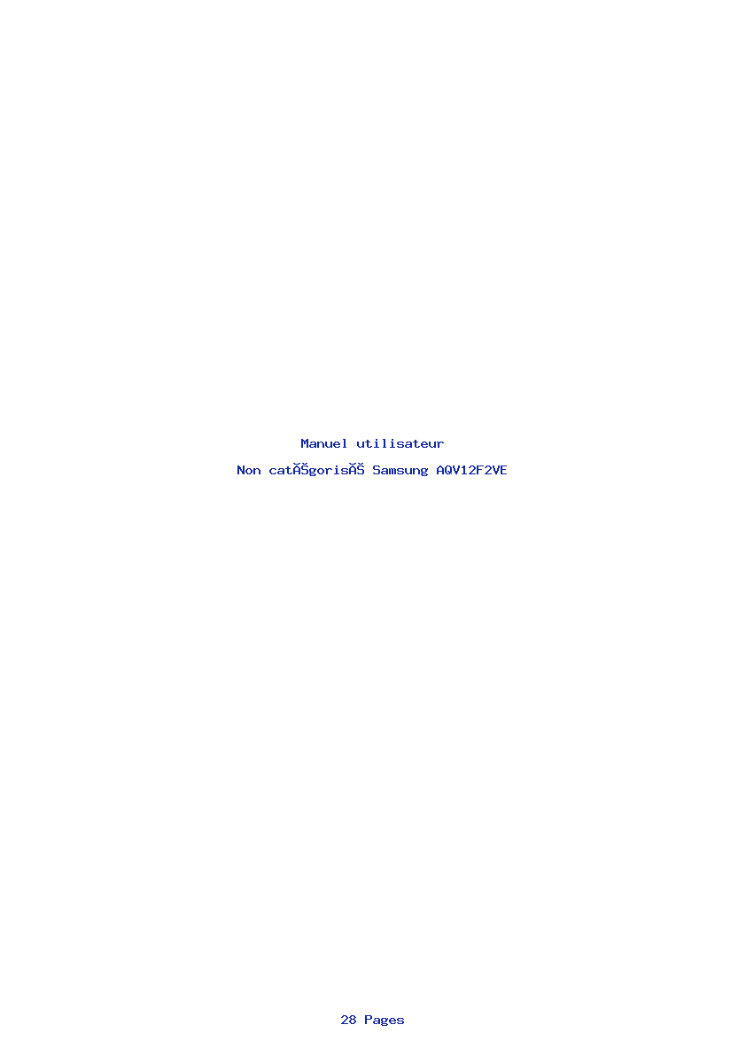 Page 1 de la notice Manuel utilisateur Samsung AQV12F2VE