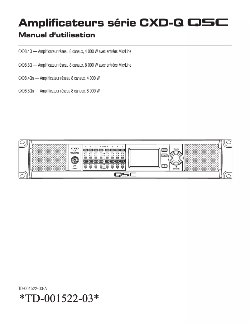 Page 1 of the manual User Manual QSC CXD8.8Q