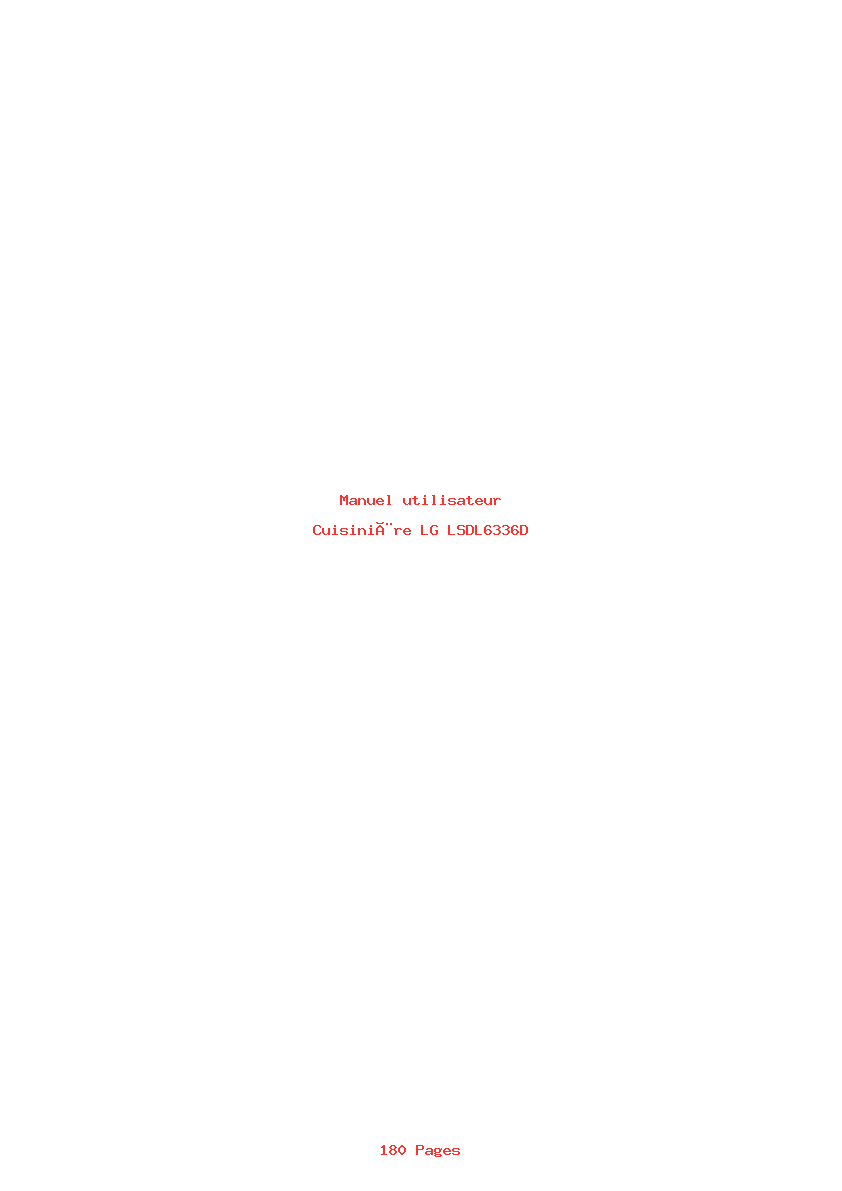 Page 1 de la notice Manuel utilisateur LG LSDL6336D